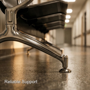 Accoudoirs incurvés intégrés à cette chaise d'attente médicale Keling pour les visiteurs d'hôpital - Product Image 5