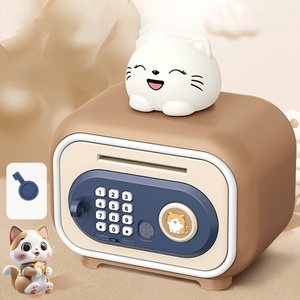 Savings Bank Cute Cartoon Fingerprint Piggy Pet Key <b>Lock</b> Access Large Capacity Safe Eco-friendly Plastic Modular Design <b>Box</b> - Product Image 5