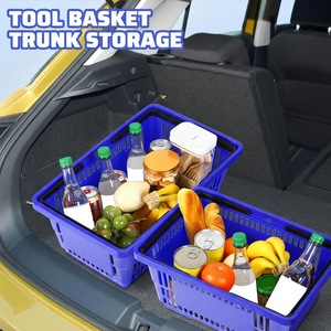 20 L Grocery <b>Basket</b> With Handles Portable Large <b>Plastic</b> Shopping <b>Basket</b> Grocery Shopping <b>Baskets</b> With Handles for Retail Stores - Product Image 4