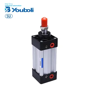 YBLSUアルミニウム合金ダブルエアアクティングロッドデュアルアクション空気圧シリンダー