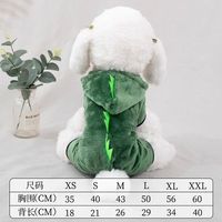 Sweat à capuche dinosaure dessin animé pour chien et chat, vêtements d'hiver chauds en flanelle pour petits chiens, vente en gros