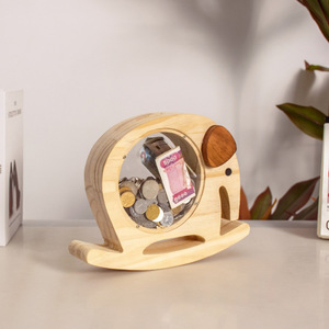 Hucha de madera con forma de elefante, 25x20x5 cm, diseño moderno y sencillo para niños, caja de ahorro de 5 a 7 años - Product Image 3