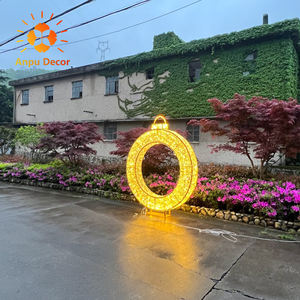 Décorations extérieures <span class=keywords><strong>parc</strong></span> <span class=keywords><strong>centre</strong></span> commercial <span class=keywords><strong>centre</strong></span> d'affaires tout IP65 étanche niveau 3D grand anneau debout arc Led motif lumière - Product Image 2