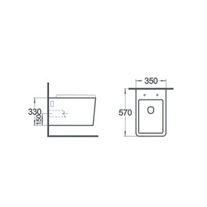 Tapis de toilette mural <span class=keywords><strong>rectangulaire</strong></span> en céramique noire moderne allongé monobloc avec double chasse d'eau et réservoir dissimulé pour salle de bain - Product Image 6