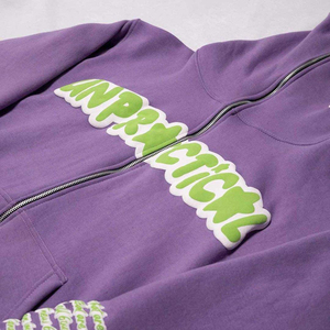 Custom Heavyweight 3d Logo for Men Oversized Fullzip Full Face Zipup With Puff Print Hoodie Y2k Full <b>Zip</b> <b>up</b> Foam - Product Image 2
