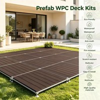 Kits de terrasses en bois composite WPC durables et anti-corrosion, planches de terrasse composites, revêtement de sol imperméable pour l'aménagement paysager extérieur