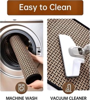 Tapis de cuisine pour sol (Chakme) – Ensemble de 2 tapis de cuisine modernes en polyester de haute qualité avec dos antidérapant en caoutchouc, design 2-en-1, taille la plus grande