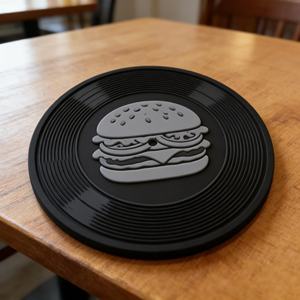 Posavasos de Silicona Negra Personalizados, Posavasos de PVC con Diseño de Disco Retro para Bebidas, Vino y Cerveza - Product Image 5