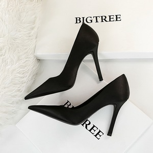 Ultra High Stiletto Slip-on Pointed Toe Sexy Figure-flattering Satin <b>Pumps</b> for Women, Nightclub Dress Heels - Product Image 6