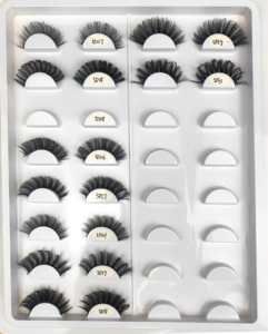 HITOMI QK5D Pestañas Postizas 3D de Visón Sintético Hechas a Mano de 10mm D para Tira, Pestañas Rusas con Tallo de Algodón Negro y Bandeja - Venta al por Mayor - Product Image 5