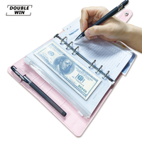 Organiseur de budget personnalisé A6 rose avec 6 anneaux