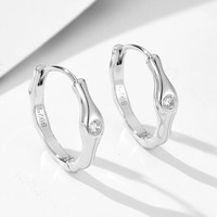 Boucles d'oreilles créoles géométriques irrégulières en argent sterling 925 pour femme, minimalistes, polyvalentes, pour usage quotidien, cadeau de fête