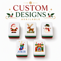 Ensemble de Mahjong Américain Festif de Noël, 160 Tuiles, Motif Casse-Noisette, Mahjong en Acrylique Gravé Personnalisé pour Club Social