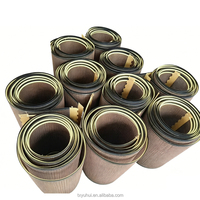 Bande transporteuse en maille ouverte PTFE marron-noir pour four, avec bordure cousue en cordon Kevlar