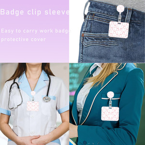 Cross-border <b>document</b> lanyard, custom designs and logos available, pink bow nurse name tag with stretch buckle. - Product Image 4
