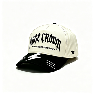 Custom Embroidered Structured 6-Panel <b>Baseball</b> <b>Cap</b> with Image Logo White & <b>Black</b> Curved Brim 100% Cotton Unisex Streetwear - Product Image 5