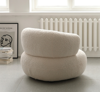 Fauteuil de luxe paresseux, chaise de salon, nordique, moderne, loisirs, salon, chambre à coucher, meubles en tissu velours et laine d'agneau