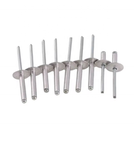 Rivets aveugles à tête ronde DIN 7337 3.2x10 en aluminium poli pour signalétique et présentoirs