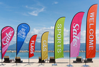 Kit de drapeaux à franges et de bannières en forme de larme personnalisés pour la promotion, avec piquet et mât pour les événements commerciaux en plein air, utilisation en plage