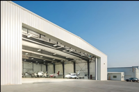 Hangar d'avion préfabriqué en structure acier à portée libre haute résistance avec conception résistante au vent