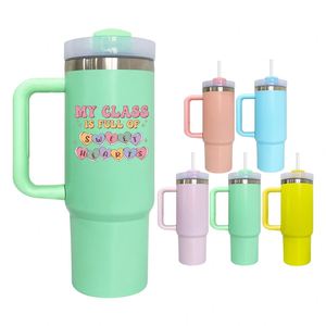 Spring Summer 30oz H2.0 Blank Sublimation <b>Macaron</b> Tumbler with Handle and Straw Custom Laser Engraved for Outdoor Travel Coffee - Product Image 3