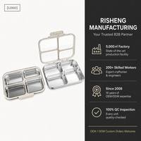 S004-2 Boîte à bento mignonne en acier inoxydable 304 avec couvercle transparent Tritan anti-fuite, personnalisable OEM ODM, vente en gros pour les chaînes de magasins de détail mondiales