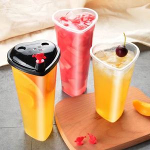 Vasos Desechables de Plástico PP Duro con Tapas, Moldeados por Inyección, para Jugos de Frutas y Té de Burbujas - Product Image 3