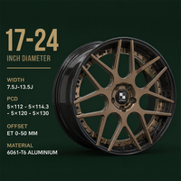 Jantes forgées en bronze à dix branches avec liseré argenté, 2 pièces, 18 19 20 21 pouces, 5x112 5x114.3 5x120 BMW X5