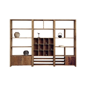Mobili Wabi Sabi, Scaffale Moderno Classico Antico, Libreria <span class=keywords><strong>in</strong></span> <span class=keywords><strong>Legno</strong></span> Massello, Set di Scaffali per Soggiorno - Product Image 1