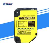KJT Interruptor de Sensor de Supresión de Fondo Fotoeléctrico con Cable de PVC, 4 Cables, NPN, PNP, NO + NC, Cuadrado, 50M de Distancia