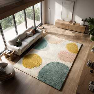 Tapis en laine tuftée faits à la main pour le salon et la chambre d'enfants Tapis de couloir moderne Tapis floral - Product Image 1