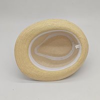 Chapeau Fedora d'été en paille de papier avec plume, vente en gros d'usine