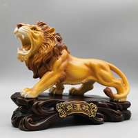 Sculptures d'animaux en résine et en bois, lion, vente chaude, sculptées à la main, décoration d'intérieur, statue