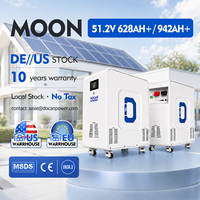Sistem Penyimpanan Energi Rumah Tangga MOON 51.2V 32kWh 48kWh Baterai LiFePO4 Dengan Alat Pemadam Kebakaran Stok Eropa 628Ah 942Ah Plug Play WiFi
