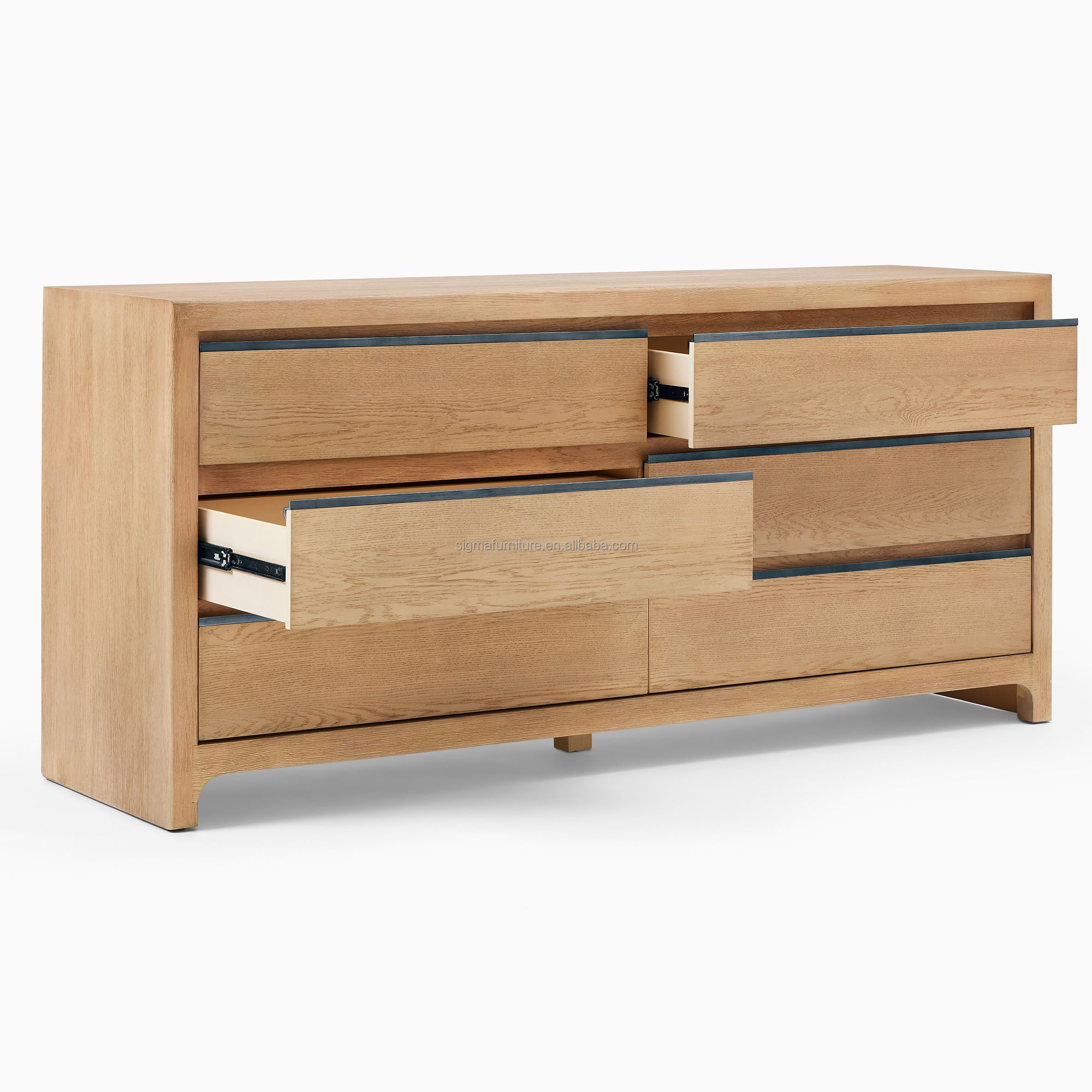 Nordic Style Factory Supply Indoor Furniture Bedroom Home Storage Furniture 6 Drawers Dresser