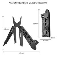 Outil multifonction pliable d'extérieur 9-en-1 : Pince, tournevis, scie à bois, couteau de camping et de randonnée, outil mécanique EDC NE20391