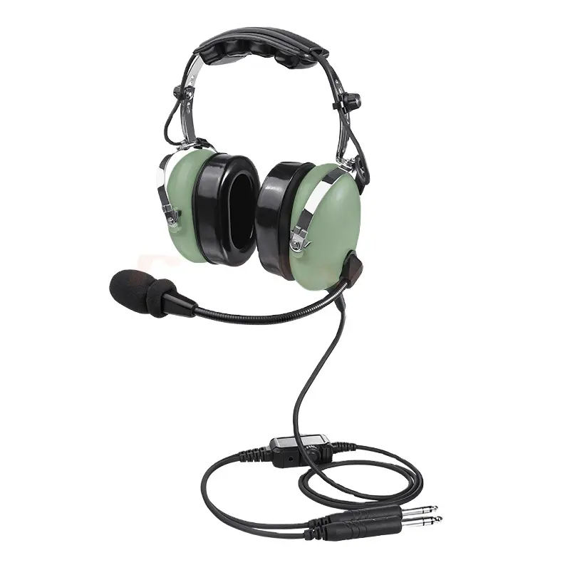 Casque d'aviation pilote en PNR avec joint d'oreille en gel, microphone b-oom flexible, casque d'aviation