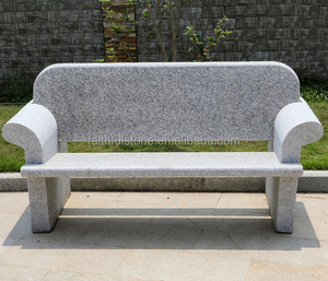 Wholesale Light Grey Colour <strong>Granite</strong> Stone <strong>Bench</strong> Chair for Garden Park - Product Image 2