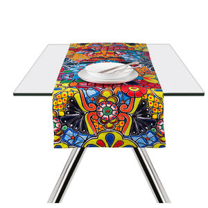 Chemin de table Excelsa Acapulco en coton 50x160 cm multicolore, style mexicain décoratif - Product Image 1