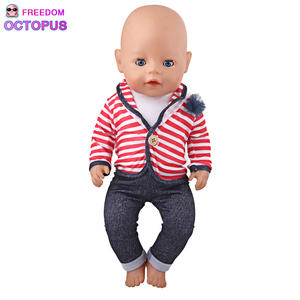 Muñeca americana de 18 pulgadas, ropa a rayas, traje, <span class=keywords><strong>precio</strong></span> barato, novedad de <span class=keywords><strong>2022</strong></span> - Product Image 4