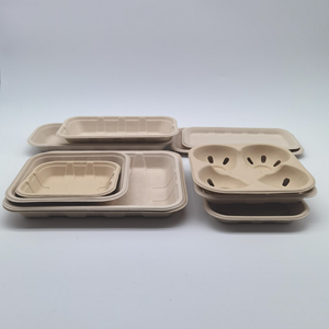 Compostable çevre yeşil biyolojik olarak parçalanabilir Bagasse meyve tepsisi tek kullanımlık gıda kağıt tepsisi - Product Image 2
