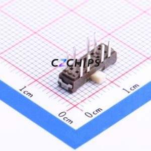 SSSS223900 Slide Switch Through hole Component (THT) Switch Double Pole Three Throw Rectangle Pin Header PC Pin 5.5mm - Product Image 2