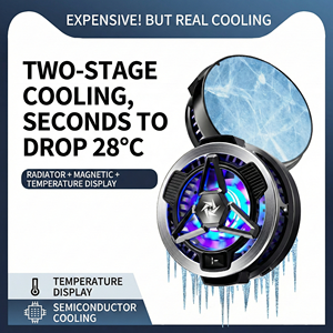 Enfriador Magnético Inteligente para Celular con Control por Aplicación, Control de Temperatura Inteligente, Ventilador RGB Portátil para Uso en Cama, Cargador Incluido - Product Image 6