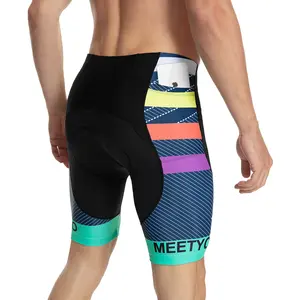 Custom Logo Printed Running Sports Workout Shorts Men's Bike Cycling Padded Shorts with Pockets