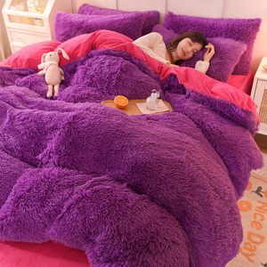 Bộ Ga Trải Giường Lông Xù Mềm Mại Cho Gia Đình Mùa Đông Giá Rẻ - Product Image 2