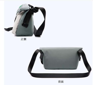 Sac messager grand format en tissu Oxford, fermeture éclair, imperméable, sac de voyage à bandoulière, toutes saisons, unisexe, gris beige, doublure en polyester - Product Image 6