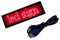 Mini pantalla LED con desplazamiento de 8 mensajes, etiqueta de nombre, insignia LED programable recargable por USB, software controlado por ordenador