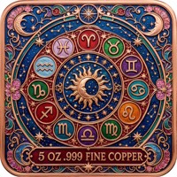 Batangan Tembaga Murni 999 5 oz, Konstelasi Virgo, Warna High-Relief, Seri Dewi Penjaga Zodiak, Edisi Kolektor UV