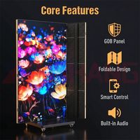 Pantalla LED Plegable Triple, Doble Cara, HD, Tecnología GOB, Cartel Digital LED Portátil P1.25 P2.5 Sin Procesador Externo