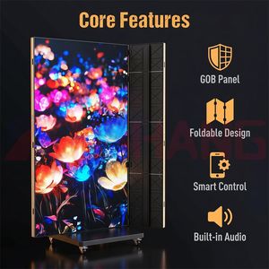 Schermo LED Pieghevole Tri-Fold a Doppia Faccia HD Tecnologia GOB Cartellone Digitale LED Portatile P1.25 P2.5 Senza Processore Esterno - Product Image 3